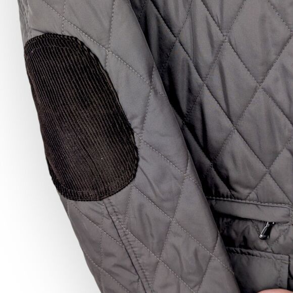 Tasso Elba Men's Field Jacket Quilted Corduroy Elbow Patch Brown Sz Medium Coat - Picture 6 of 11